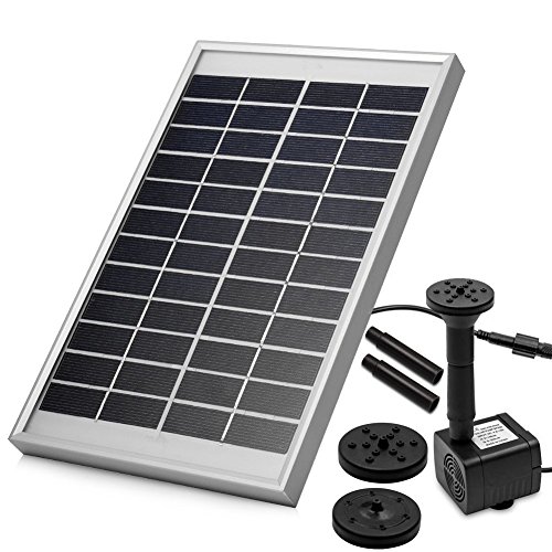 LUXJET® 5W Solar Bombas para Fuentes,Bomba de Agua Solar, para el jardín, el Patio, Estanque, etc. Flujo máximo 380L / h