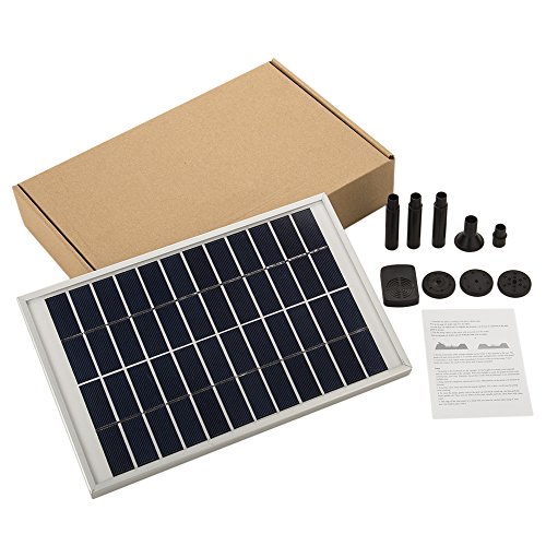 LUXJET® 5W Solar Bombas para Fuentes,Bomba de Agua Solar, para el jardín, el Patio, Estanque, etc. Flujo máximo 380L / h