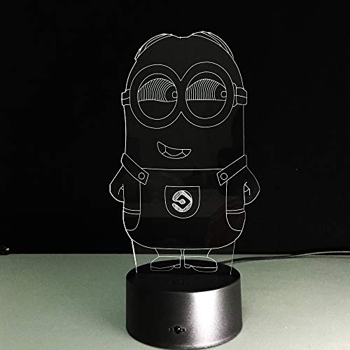 Luz de Noche 1 pieza novedad 3D Minions luz de noche LED lámpara de mesa iluminación de escritorio táctil colorida para regalo de bebé niño fiesta de cumpleaños dormitorio decoración del hogar