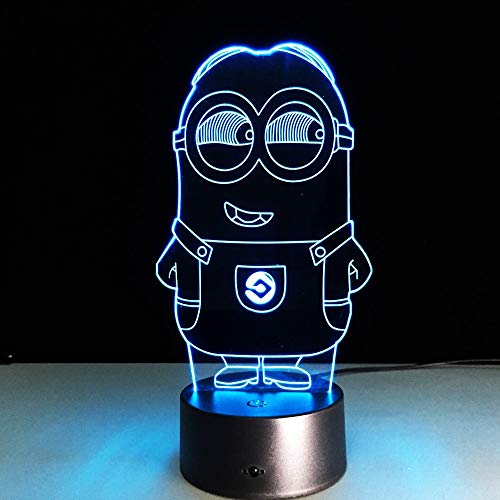 Luz de Noche 1 pieza novedad 3D Minions luz de noche LED lámpara de mesa iluminación de escritorio táctil colorida para regalo de bebé niño fiesta de cumpleaños dormitorio decoración del hogar