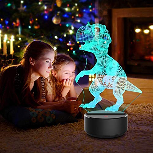 Luz nocturna con diseño de dinosaurio en 3D