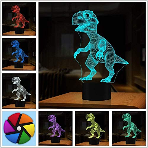 Luz nocturna con diseño de dinosaurio en 3D