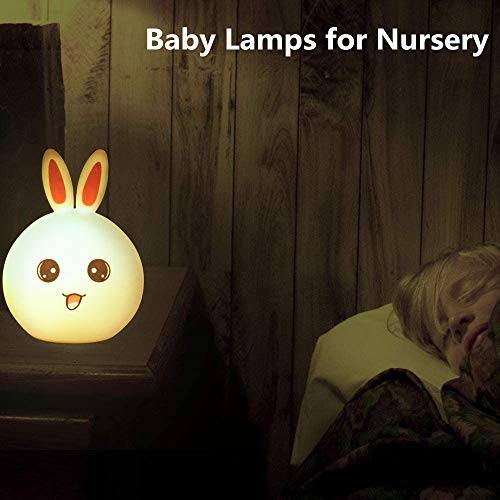 Luz Nocturna Infantil Recargable LED Mesilla de Noche Lámpara de Silicona y Portátil con Luces de Colores para Bebé Niños Niñas, Dormitorio y Guardería Decoración Rosa