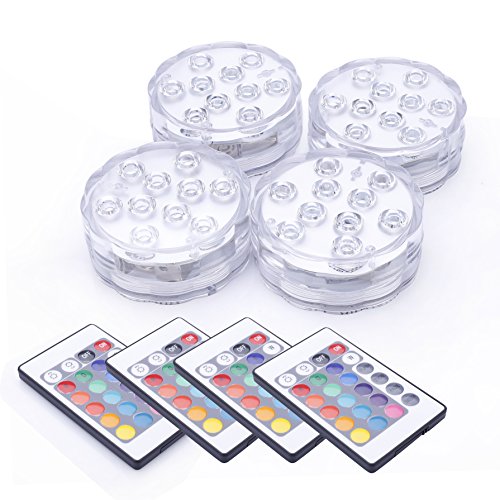 Luz sumergible, Tiray Ledy Cambio de Color RGB Multi agua densidad LED Leuchten con ventosas y mando a distancia, Lluminación para estanque, Base de jarrón, Decoración