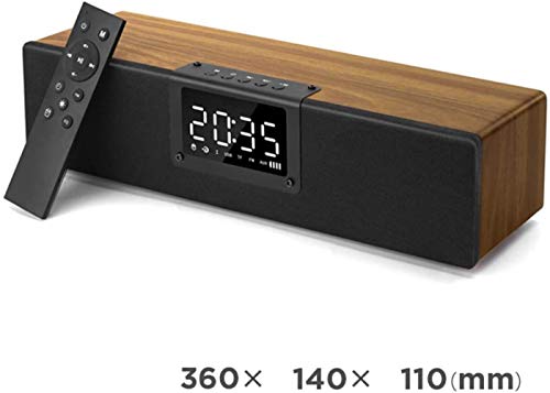 LXX Retro del Altavoz de la Radio Reloj Libre de Madera Bluetooth, Radio Dual Inteligente FM Minibar, Control Remoto por Infrarrojos, Llamadas Manos Libres