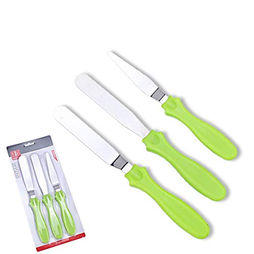 LY Kitchenware AB379 - Juego de 3 espátulas de crema para descongelar tartas, 3 piezas de rascador de mantequilla de acero inoxidable