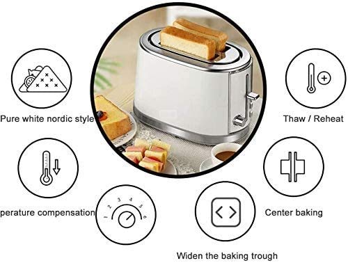 LYATW Acero Inoxidable Tostadora, Máquina de Hogares Desayuno Ampliación Horno de Siete Etapas de Ajuste de la máquina de Pan con bicarbonato de Rack-Gris