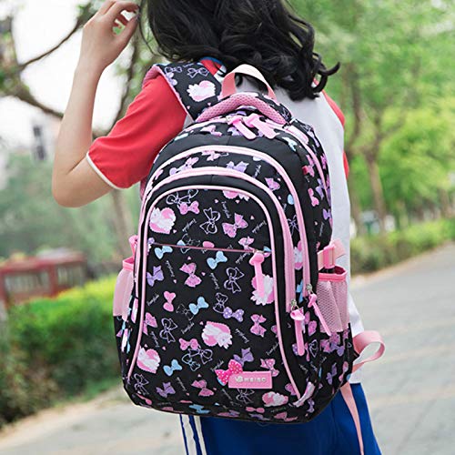 LYZJDP Mochilas, Mochilas Escolares para Estudiantes De Primaria Y Secundaria, Mochilas Ligeras Repelentes Al Agua, Estampados Dulces De Tres Piezas