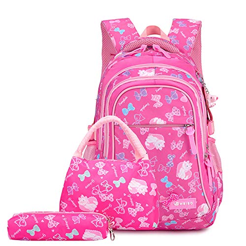 LYZJDP Mochilas, Mochilas Escolares para Estudiantes De Primaria Y Secundaria, Mochilas Ligeras Repelentes Al Agua, Estampados Dulces De Tres Piezas