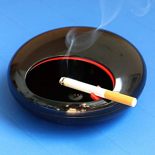 LYzpf Cenicero Portátil Bandeja de Ceniza de Cigarrillos Fumar de Individualidad Creativa para Decoración de la Oficina en Casa Hermosas Casas Cafés Bares,Small-Black