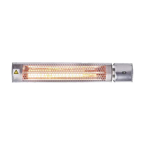 M Confort Light Calefactor Halógeno Infrarrojo de Onda Corta, 1000-2000 Watts, Ip65, Interior/Exterior, Mando a Distancia, 66 x 11 x 7 cm