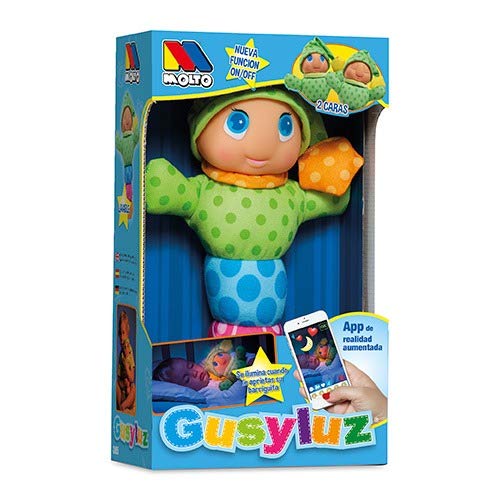 M MOLTO Gusyluz®. Peluche con luz para Dormir. (+ Vajilla Infantil Gusyluz®) (Gusyluz)