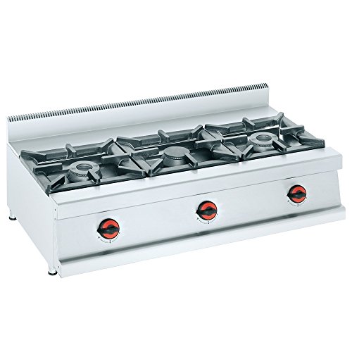 Macfrin S3 Cocina de Sobremesa a Gas 3 Fuegos 24.5 Kw