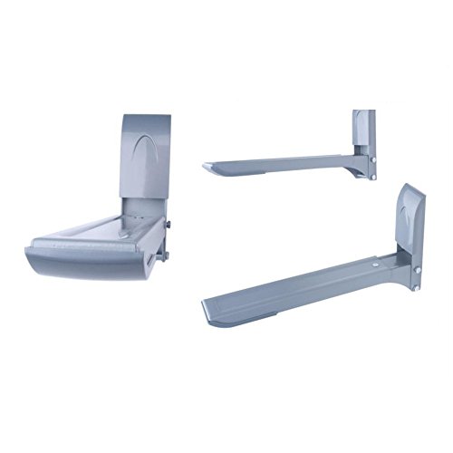 Maclean Brackets MC-607 - Soporte de pared para microondas (hasta 35kg, 29-42cm), Color plateado