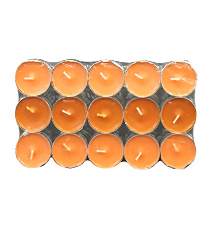 Magic Castle - Velas aromáticas (30 unidades), color melocotón y naranja, 4 – 5 horas de combustión, 30 unidades