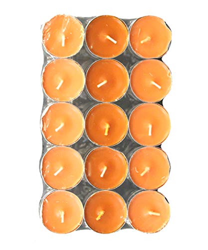 Magic Castle - Velas aromáticas (30 unidades), color melocotón y naranja, 4 – 5 horas de combustión, 30 unidades