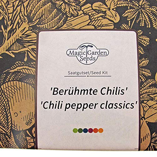 Magic Garden Seeds Chiles Famosos y clásicos - Kit de Semillas con 6 variedades picantes