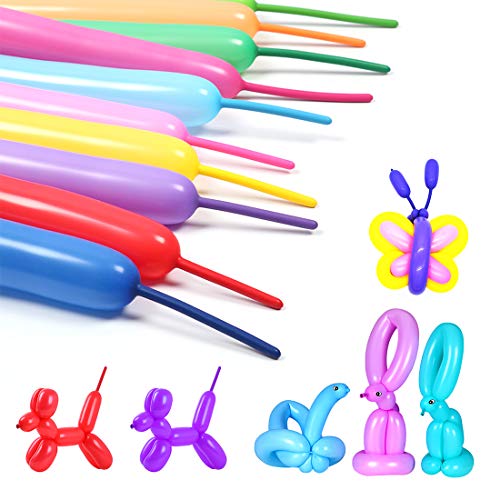 Mágico Globos, 200pcs Multicolores Largos Globos, Para Diy Forma Globoflexia Forma Animales, Látex Bodas Para pancarta para niños, actividad de payasos, promoción de fiestas o decoración Globos