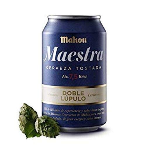 Mahou - Maestra Doble Lúpulo Cerveza Lager Tostada, 7.5% Volumen de Alcohol - Pack de 12 x 33 cl