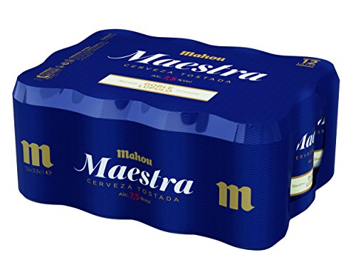 Mahou - Maestra Doble Lúpulo Cerveza Lager Tostada, 7.5% Volumen de Alcohol - Pack de 12 x 33 cl