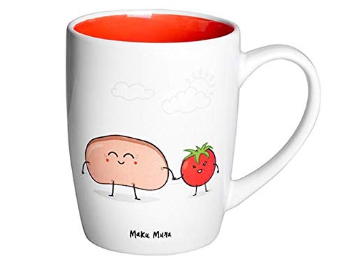 MAKUMURA Tazas de Desayuno Originales y Divertidas-Taza con Mensaje Gracioso - Cerámica 330 ml (Sin ti no es lo Mismo)