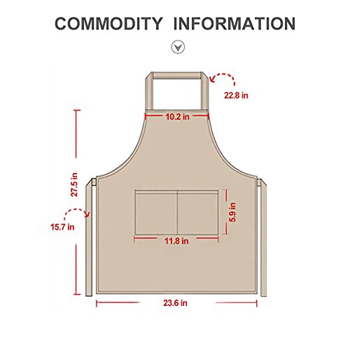 Malayas 3pcs Delantal de Cocina de Poliéster Delantal Impermeable con 2 Bolsillos para Hornear Jardinería Restaurante Barbacoa Ideal para Mujeres Hombres Chef Color Rojo