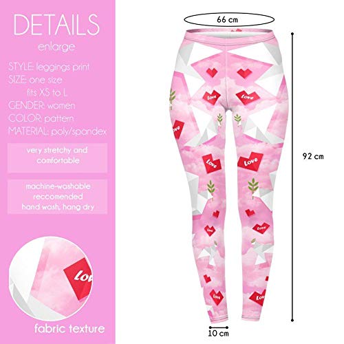 Mallas de yoga Kukubird, con un estampado bonito, elásticas, ideales para gimnasio, fitness, correr, tallas, tallas 36-40 Palomas de amor de Origami Talla única