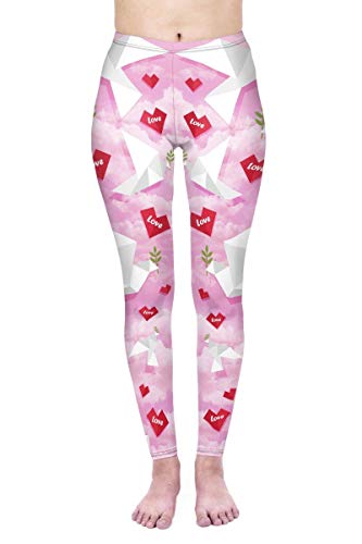 Mallas de yoga Kukubird, con un estampado bonito, elásticas, ideales para gimnasio, fitness, correr, tallas, tallas 36-40 Palomas de amor de Origami Talla única