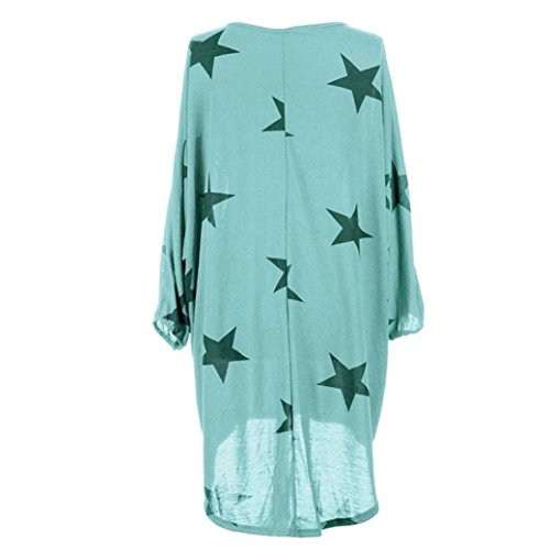 Manga del murc Mujer, Covermason Las Mujeres Batwing Manga Estrellas impresión Baggy Tops Blusa(XL,Cielo Azul)