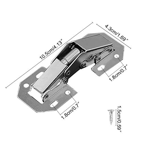 ManLee 4pcs Muebles Bisagras Puertas Cocina de Acero con Tornillos Kitchen Bisagra 90° para Puerta Sin Ruido Bisagra Atornillable de Puerta con Amortiguación para Gabinete Armario Esquina