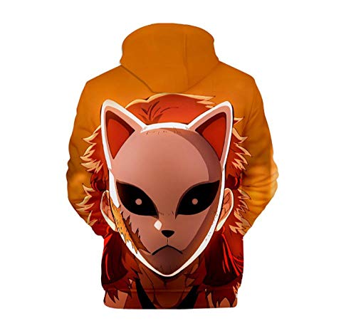 MANSPYF Sudaderas con Capucha Fantasmas De La Hoja Estufa Puerta Carbón Carbón Anime Alrededor De Suéter con Capucha De Impresión 3D @ XXXL_Foto Color