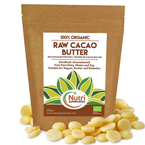 Manteca de Cacao Bio Cruda en gotas - Obleas / Botones - Sin refinar y sin endulzar - 500g