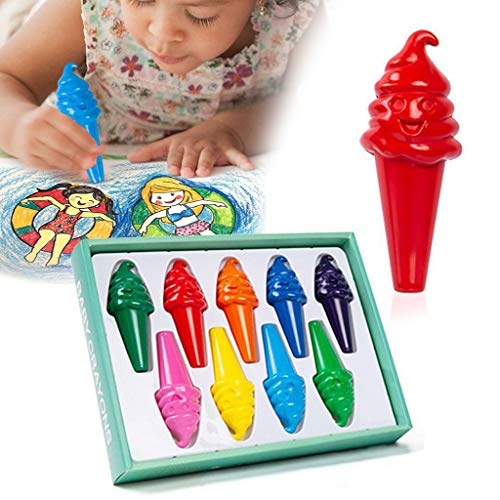 Manyao 9 Colores crayones moldes de Hielo, no tóxico Lavable, pintando Personajes de Cera para los niños