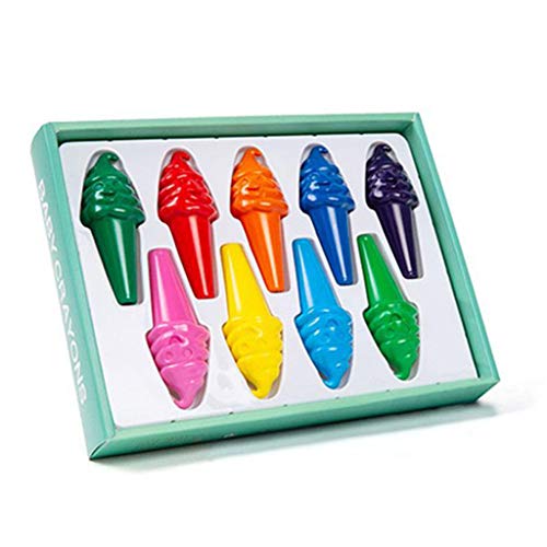 Manyao 9 Colores crayones moldes de Hielo, no tóxico Lavable, pintando Personajes de Cera para los niños