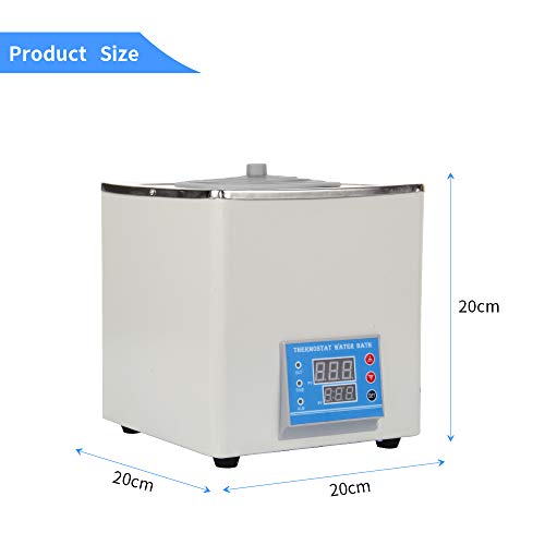 MaquiGra Baño de Agua Termostático Digital para Laboratorio con Pantalla Digital Eléctrica Temperatura Constante Acero Inoxidable (1 Agujero)