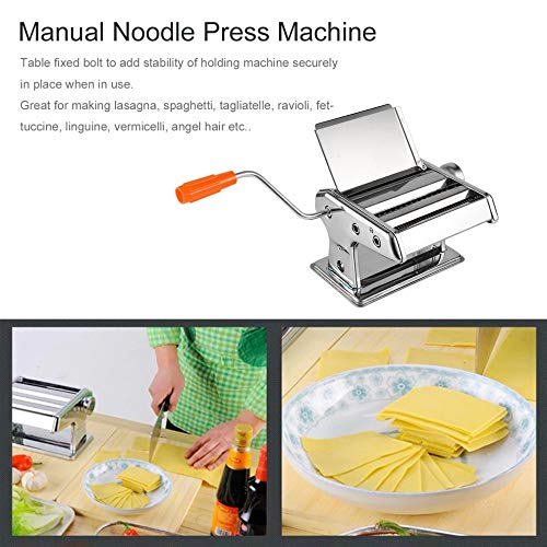 Máquina de pasta plana, casa Multifunktionale acero inoxidable que hace la máquina de pasta Manuelle, con 2 Cortar Pulse Programación de la lámina, para espagueti y lasaña tallarines Fettuccine