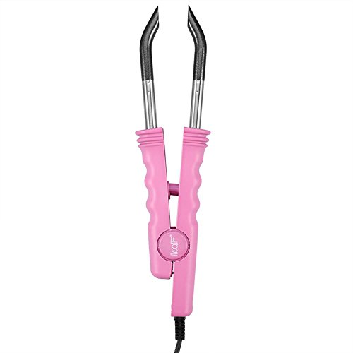 Máquina del conector de la extensión del pelo, herramientas profesionales del conector de la peluca de la herramienta del hierro del salón, Styler del pelo con modo de temperatura constante(rosa)