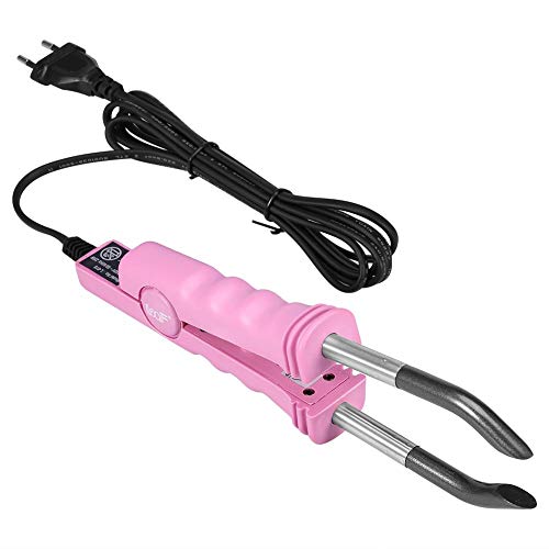 Máquina del conector de la extensión del pelo, herramientas profesionales del conector de la peluca de la herramienta del hierro del salón, Styler del pelo con modo de temperatura constante(rosa)