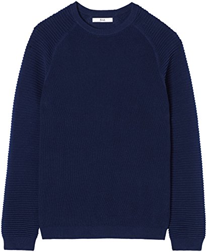 Marca Amazon - find. Jersey con Texturas Combinadas para Hombre, Azul (Navy), M, Label: M