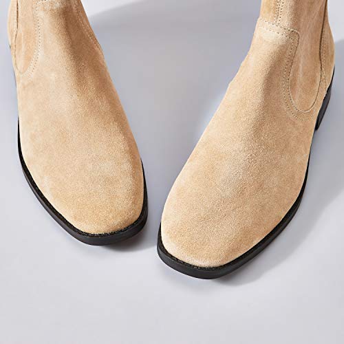 Marca Amazon - find. Unlined Suede Botines, Beige Sand, 38 EU