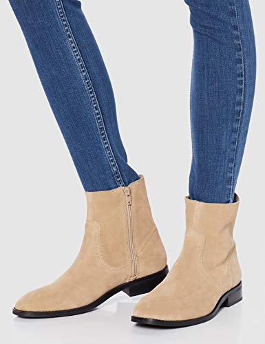 Marca Amazon - find. Unlined Suede Botines, Beige Sand, 38 EU