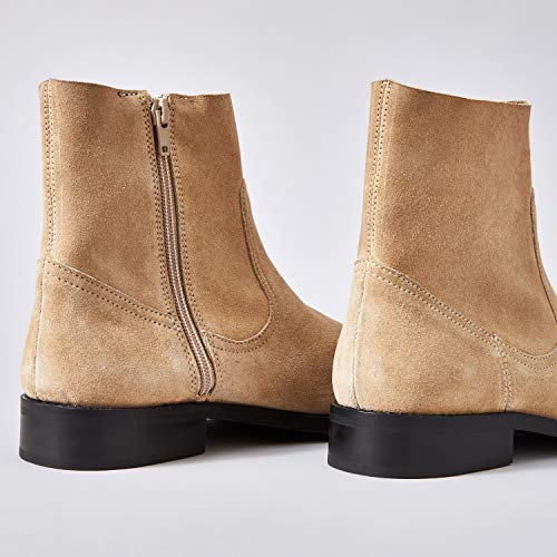 Marca Amazon - find. Unlined Suede Botines, Beige Sand, 38 EU