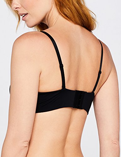 Marca Amazon - IRIS & LILLY Sujetador Preformado con Tirantes Extraíbles Body Smooth para Mujer, Negro (Black), 90C (Talla del fabricante: 34C)