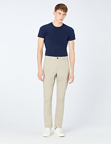 Marca Amazon - MERAKI Pantalones Chinos Estrechos Hombre, Beige (Sand), 42W / 32L, Label: 42W / 32L