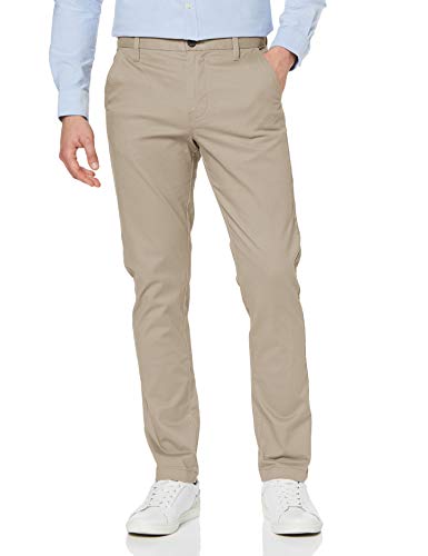 Marca Amazon - MERAKI Pantalones Chinos Estrechos Hombre, Beige (Sand), 42W / 32L, Label: 42W / 32L