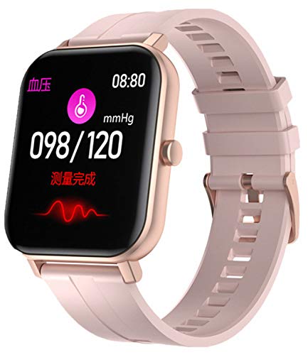 Marca Smartwatch Fitness Tracker, podómetro Masculino y Femenino, Monitor de Ritmo cardíaco y calorías, Pulsera Impermeable IP67, con Mensaje de notificación de cronómetro (Rosado)