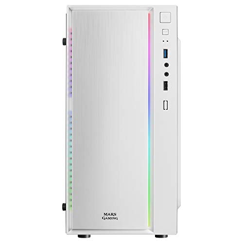 Mars Gaming MCM, Caja PC MicroATX Compacta, 16Modos ARGB, Ventilador 8cm, Blanco