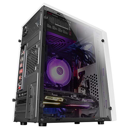 Mars Gaming MCM, Caja PC MicroATX Compacta, 16Modos ARGB, Ventilador 8cm, Blanco