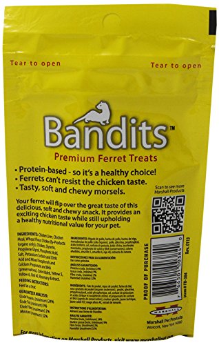 Marshall Bandidos Ferret Treat, 3-Ounce, Pollo