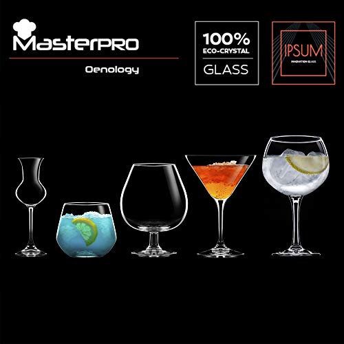 MasterPro Q3566 Set 2 vasos de agua 38 cl de cristal Bergner colección Barware